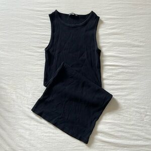 navy blue tank top bodycon dress